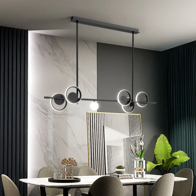 Modern wrought iron chandelier Simple Decor Lighting Nordic bubble light LED Black Bar counter 220-240V dining room chandelier