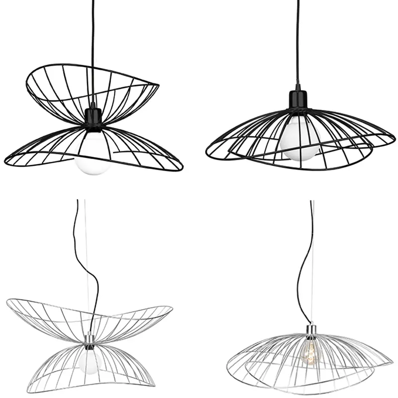 Postmodern Ray Metal Pendant Light Gold Black Silver suspension lustre E27 cage pendant light for HomeKitchen indoor house light