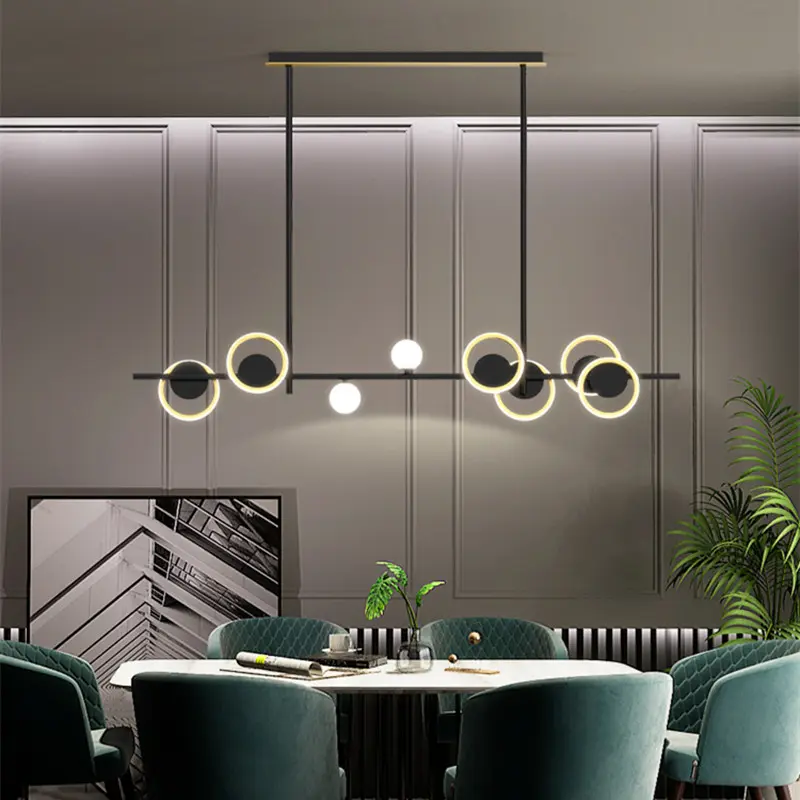 Modern wrought iron chandelier Simple Decor Lighting Nordic bubble light LED Black Bar counter 220-240V dining room chandelier