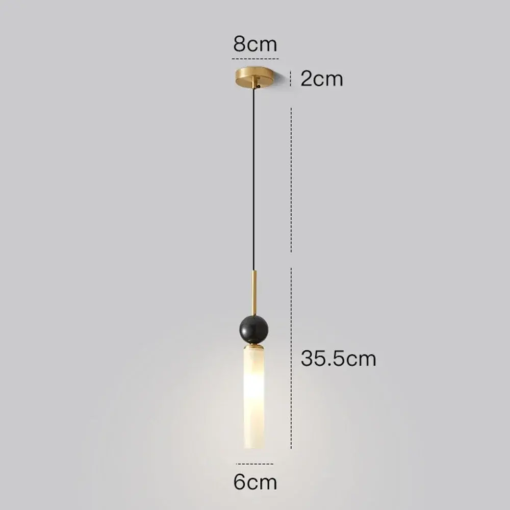 Luxury Copper Bedroom Dining Room Hanging Lamp Bedside Table Marble Pendant Light Hotel Lobby Porch Chandelier for Room Decor