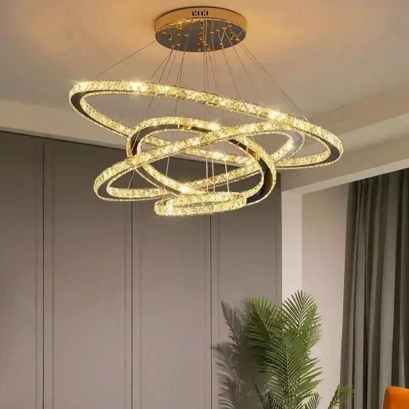 Moonriver Lighting Modern Crystal Hanging Lamps for Ceiling Living Room Bedroom Chandelier Home Decorations Pendant Light Lustre