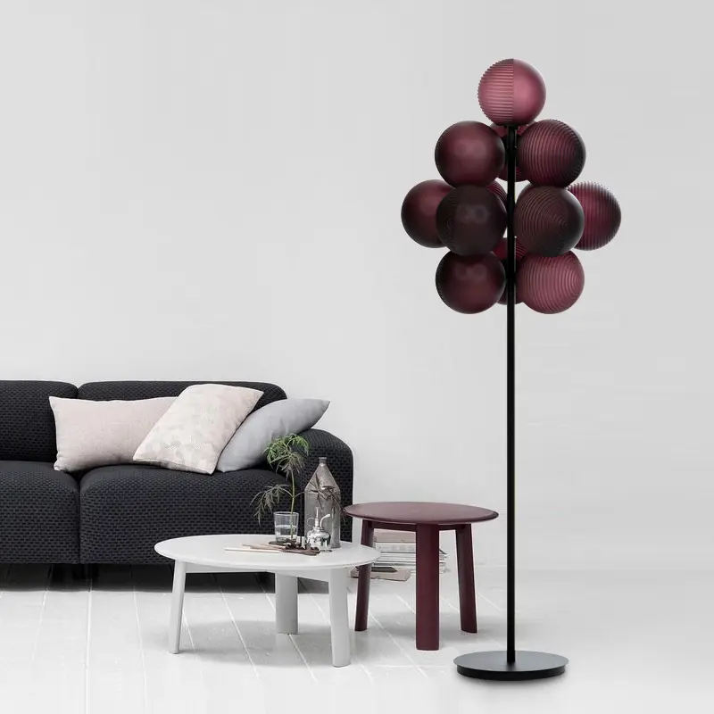 Moonriver Lighting Creative Grape Chandelier Modern Glass Ball Pendant Lamp Living Room Parlor Bedside Floor Lamp for Home 2024
