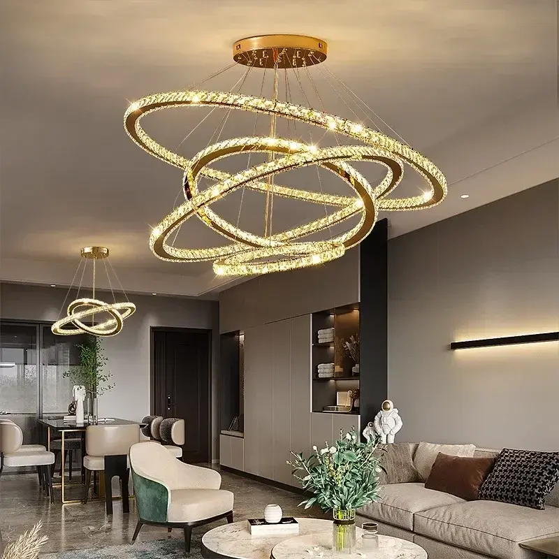 Moonriver Lighting Modern Crystal Hanging Lamps for Ceiling Living Room Bedroom Chandelier Home Decorations Pendant Light Lustre