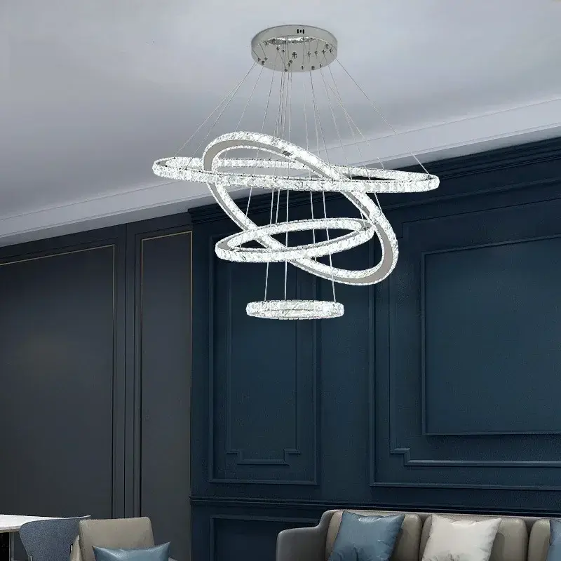 Moonriver Lighting Modern Crystal Hanging Lamps for Ceiling Living Room Bedroom Chandelier Home Decorations Pendant Light Lustre