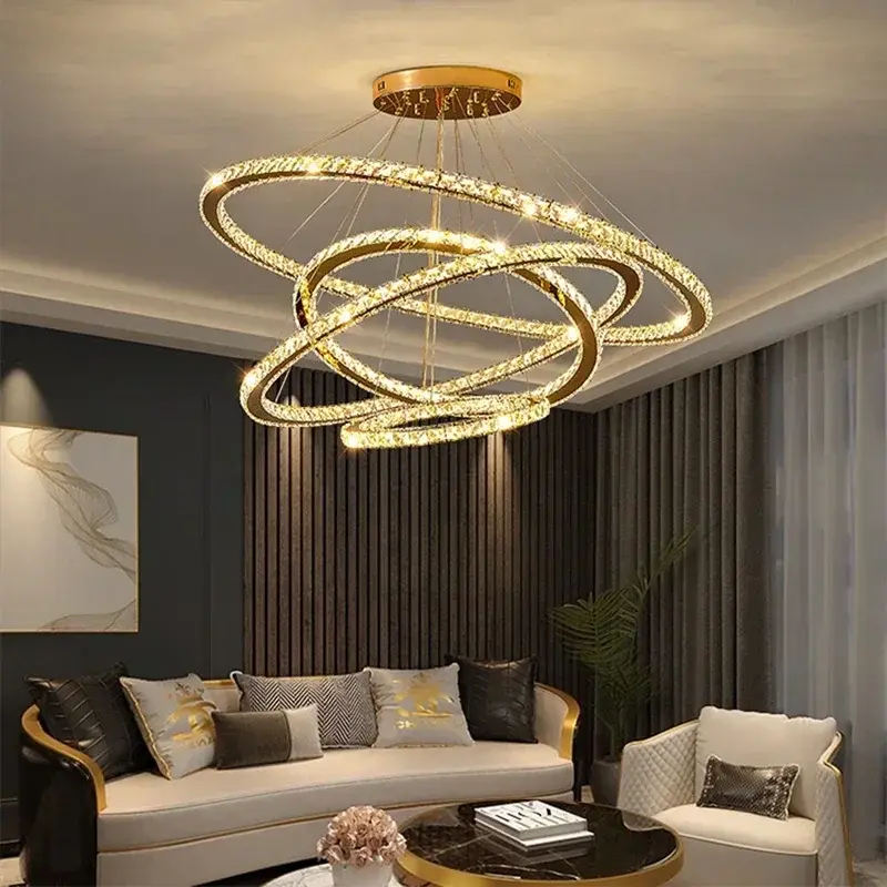 Moonriver Lighting Modern Crystal Hanging Lamps for Ceiling Living Room Bedroom Chandelier Home Decorations Pendant Light Lustre