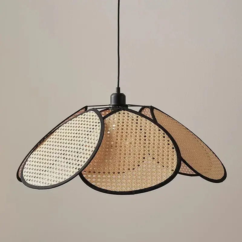 Japan Rattan Pendant Light Wabi Sabi Hotel Restaurant Shop Chandelier Living Room Countryside Ceiling Light for Home Decor