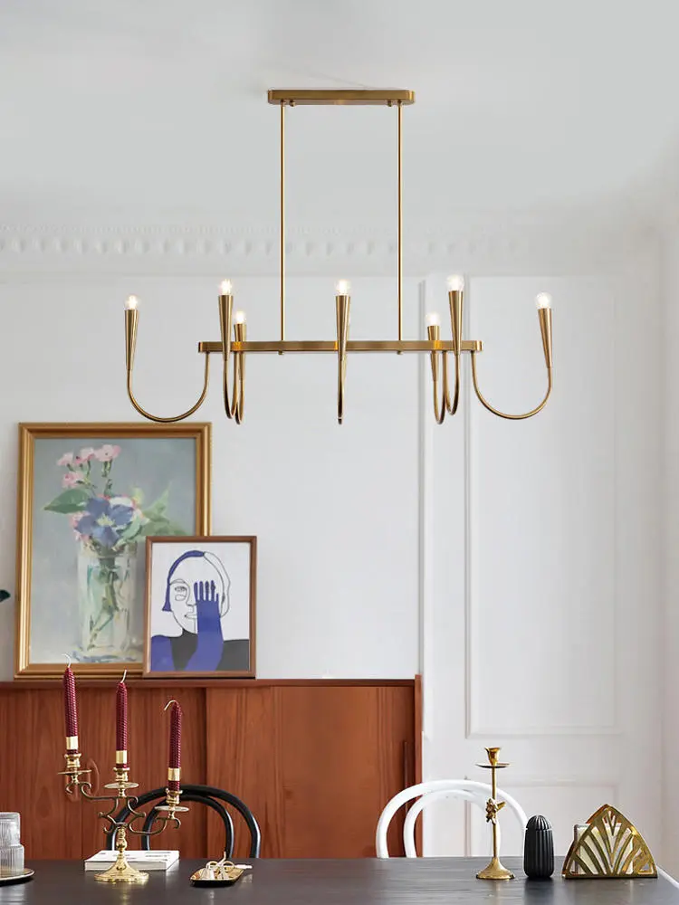 French Metal Pendant Light Luxury Candle Kitchen Dining Island LED Chandeliers Living Room Bar Table Led Lights for Home Decor
