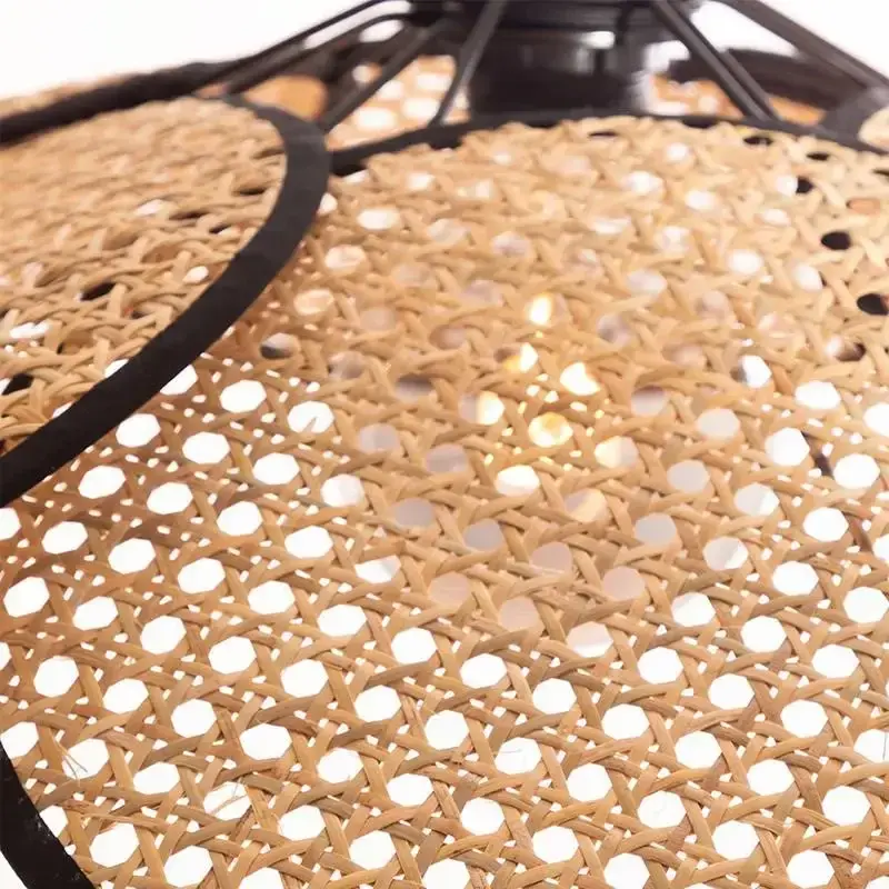 Japan Rattan Pendant Light Wabi Sabi Hotel Restaurant Shop Chandelier Living Room Countryside Ceiling Light for Home Decor