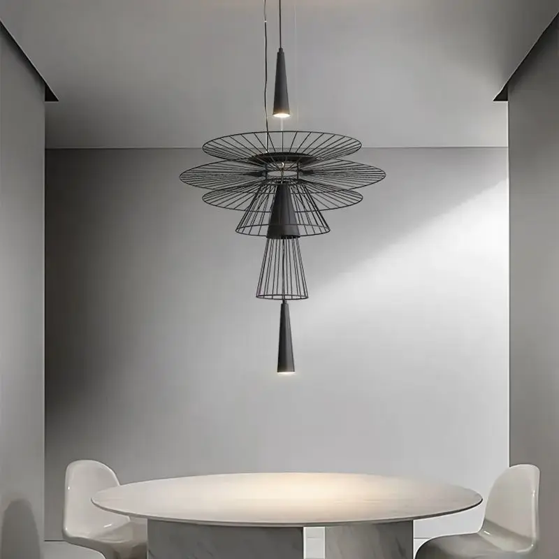 Modern Flying Saucer Hanging Lamps for Ceiling Luxury Metal Pendant Lights Restaurant INS LED Chandelier Loft Home Decorations
