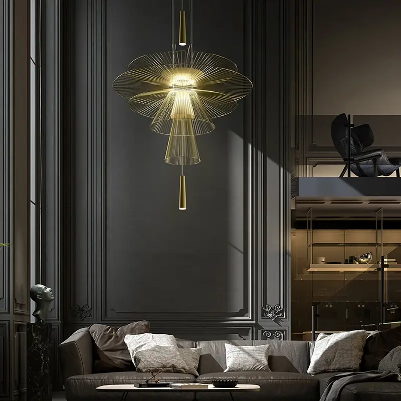 Modern Flying Saucer Hanging Lamps for Ceiling Luxury Metal Pendant Lights Restaurant INS LED Chandelier Loft Home Decorations