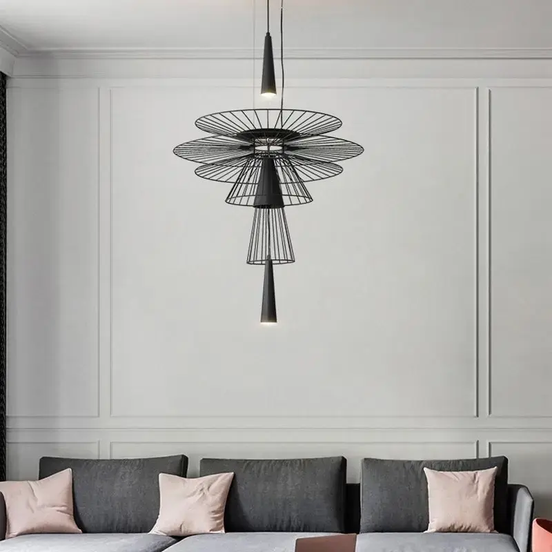 Modern Flying Saucer Hanging Lamps for Ceiling Luxury Metal Pendant Lights Restaurant INS LED Chandelier Loft Home Decorations