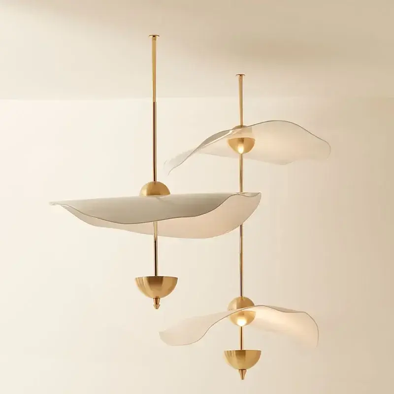 Lotus Leaf Hanging Lamps for Ceiling Staircase Restaurant Living Room Pendant Light Hotel Lobby Chandelier Room Decor Mood Light
