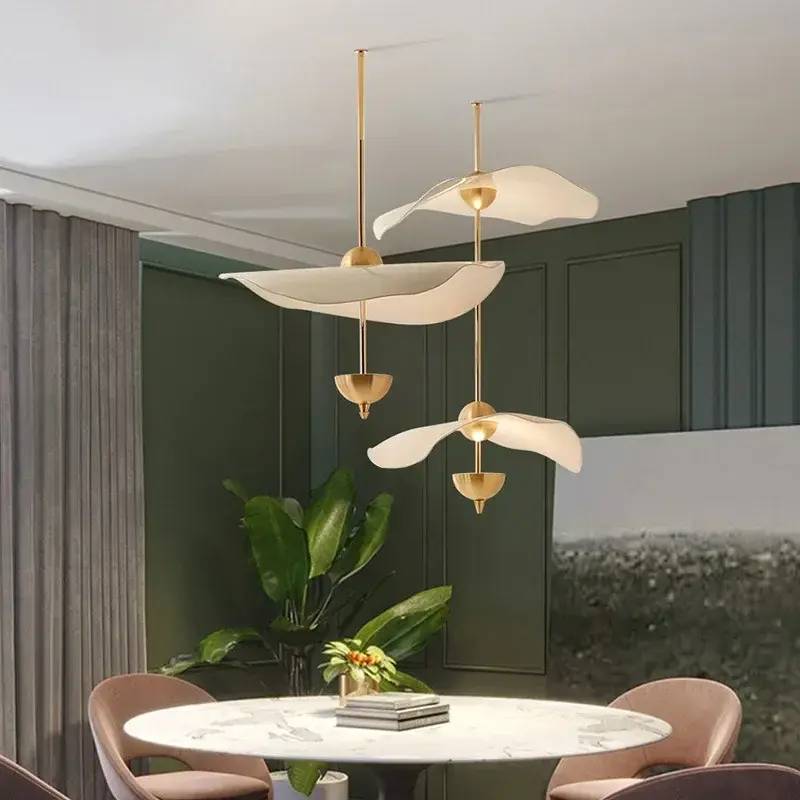 Lotus Leaf Hanging Lamps for Ceiling Staircase Restaurant Living Room Pendant Light Hotel Lobby Chandelier Room Decor Mood Light
