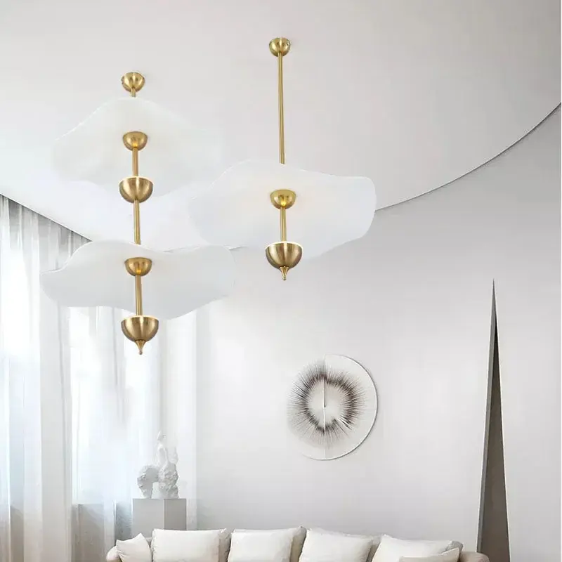 Lotus Leaf Hanging Lamps for Ceiling Staircase Restaurant Living Room Pendant Light Hotel Lobby Chandelier Room Decor Mood Light