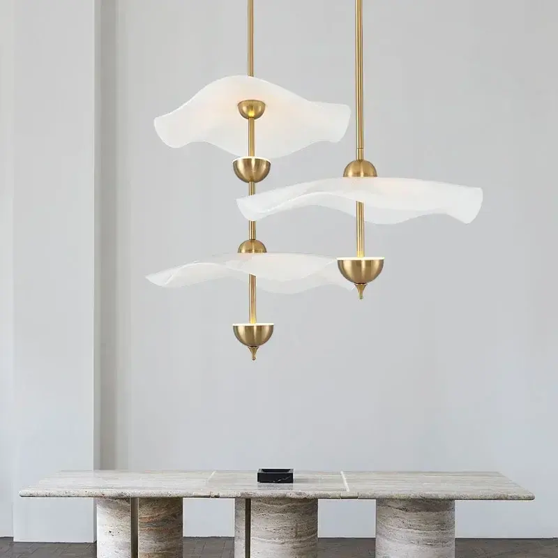 Lotus Leaf Hanging Lamps for Ceiling Staircase Restaurant Living Room Pendant Light Hotel Lobby Chandelier Room Decor Mood Light