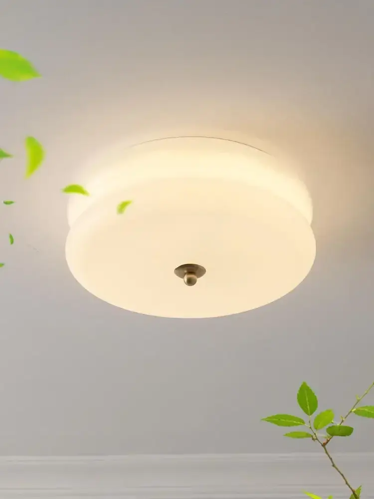 White Yellow Glass Led Ceiling Chandelier Modern Living Room Bedroom Ceiling Lamp Vintage Retro Pendant Lights Room Decor Lustre