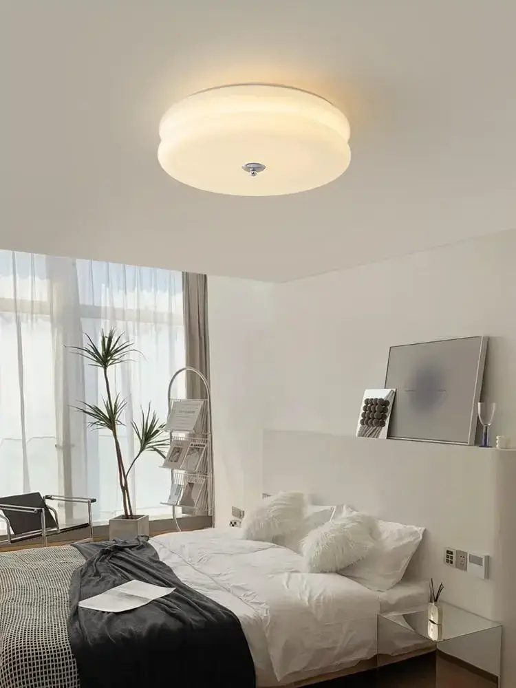 White Yellow Glass Led Ceiling Chandelier Modern Living Room Bedroom Ceiling Lamp Vintage Retro Pendant Lights Room Decor Lustre