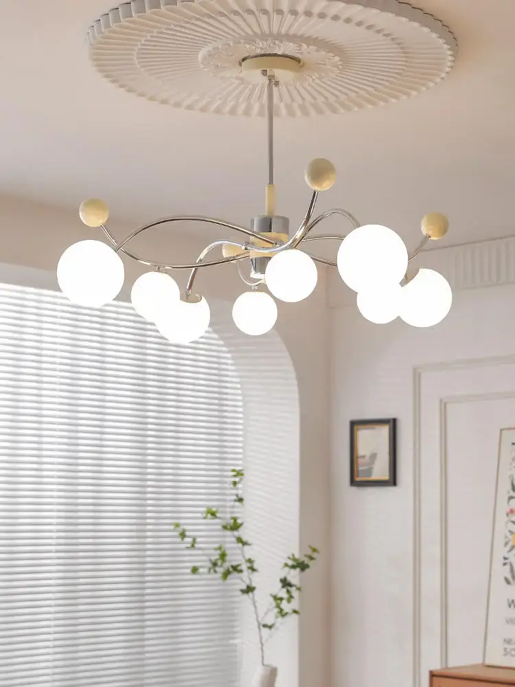 French Style Led Ceiling Chandelier Living Room Kitchen Island Ceiling Lamp Iron Glass Pendant Lights Home Decorations Lustre