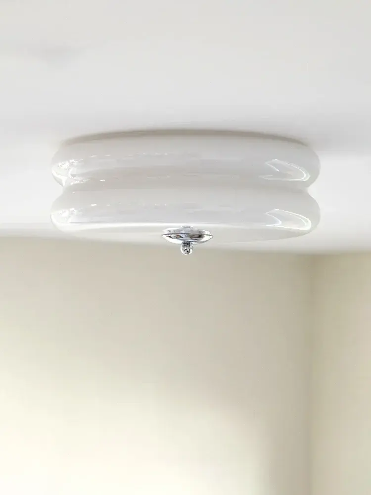White Yellow Glass Led Ceiling Chandelier Modern Living Room Bedroom Ceiling Lamp Vintage Retro Pendant Lights Room Decor Lustre