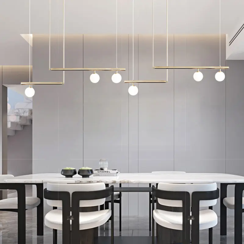 Modern Minimalist Chandelier Living Room Dining Table Ceiling Pendant Lights Creative Linear Hanging Lamp Room Decor Lustre