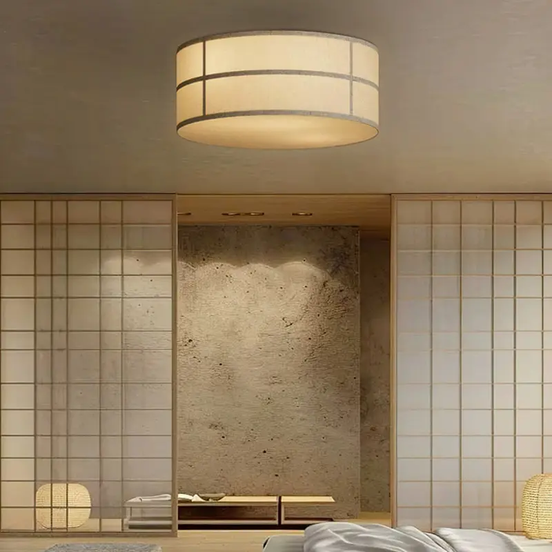 Wabi Sabi Cloth Ceiling Chandelier Japan Fabric Living Room Bedroom Ceiling Light Hotel Restaurant Shop Pendant Light Home Decor
