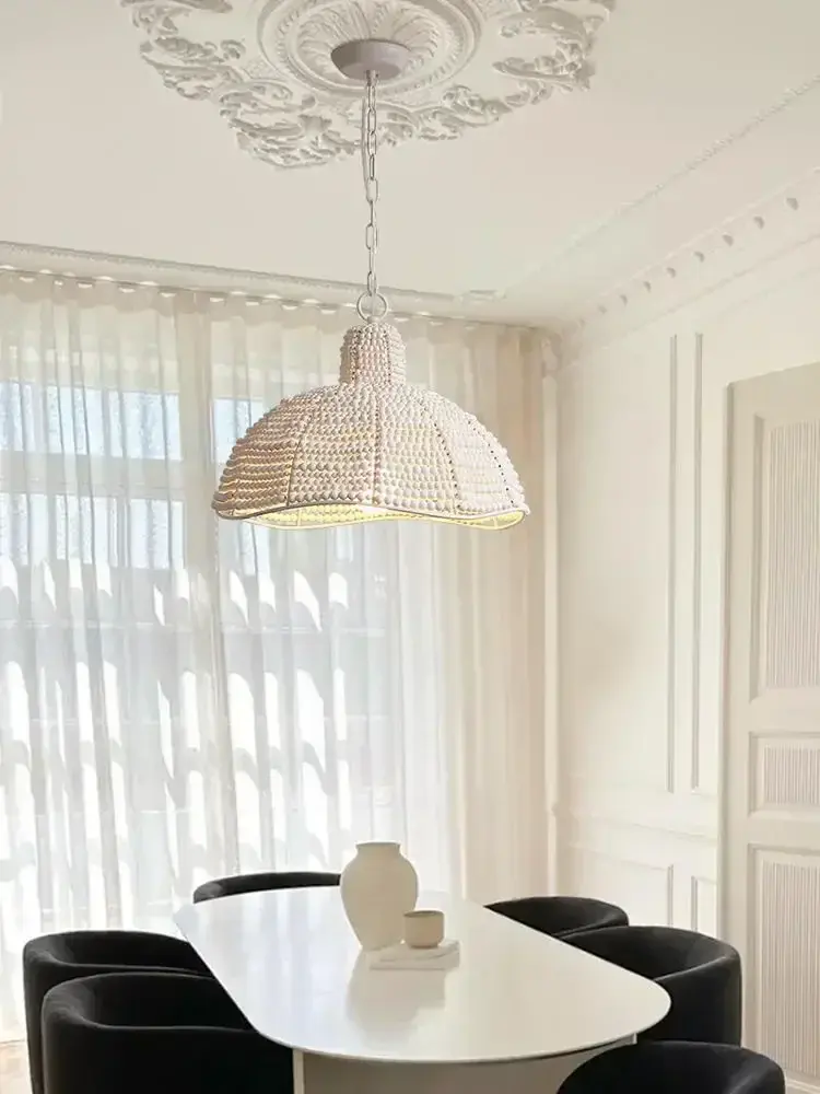 French Wood Ceiling Pendant Lamp Kitchen Restaurant Ceiling Lamp Vintage Bedroom Living Room Pendant Light Home Decoration