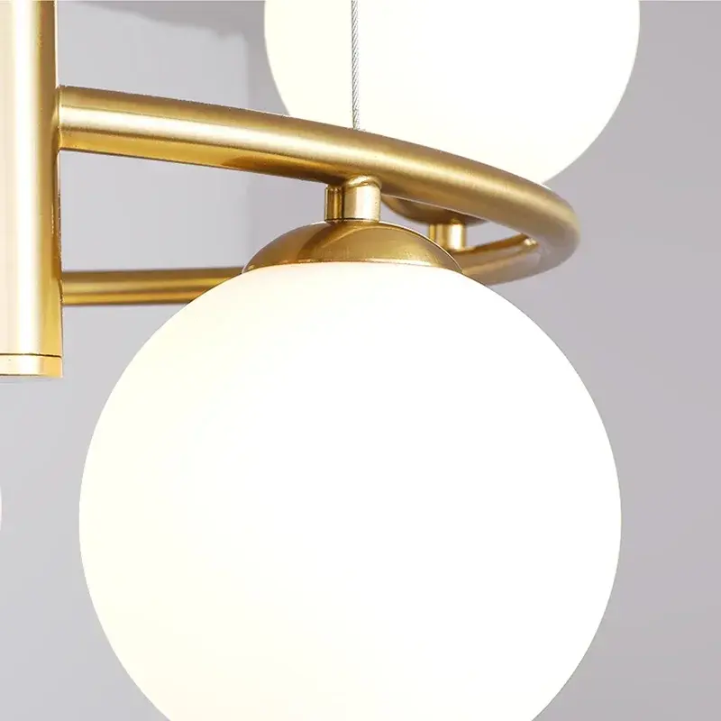 White Glass Pendant Light Modern Living Room Ceiling Hanging Lamp Nordic Restaurant Shop Chandelier for Home Interior Decoration
