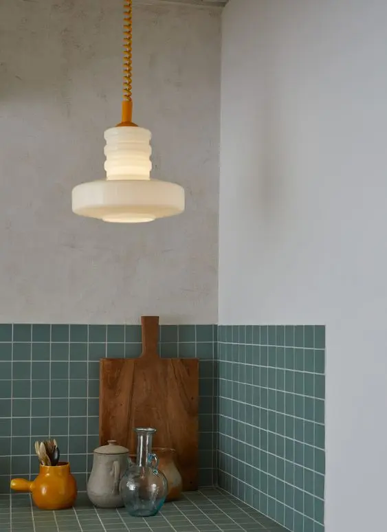Vintage Glass Suspension Lamps Retro Creative White Chandelier Living Room Kitchen Room Hanging Ceiling Lights Decor Mood Light
