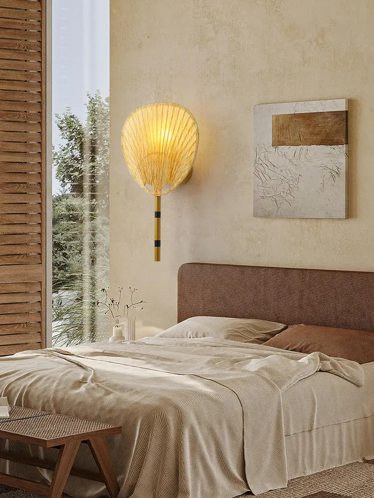 Wabi Sabi Fan Wall Lamps Japan Vintage Wall Lights Living Room Bedroom Indoor Lighting Bedside Table Light Room Decor Lustre