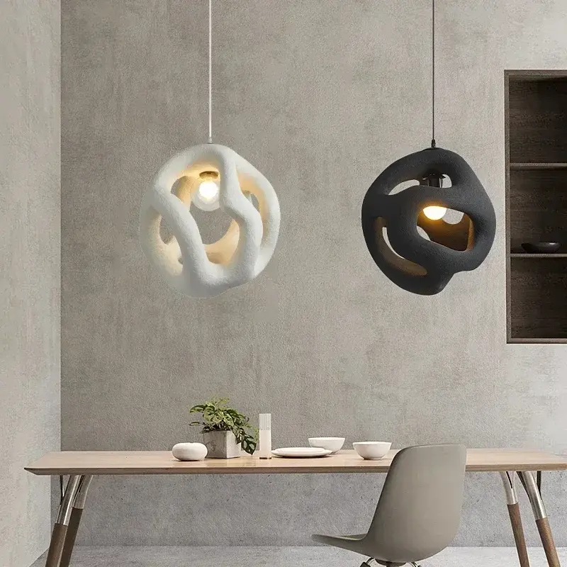 Wabi Sabi Style Pendant Lights Bedroom Dining  Indoor Hanging Lamps Nordic Restaurant Home Decor Chandeliers LED Fixtures