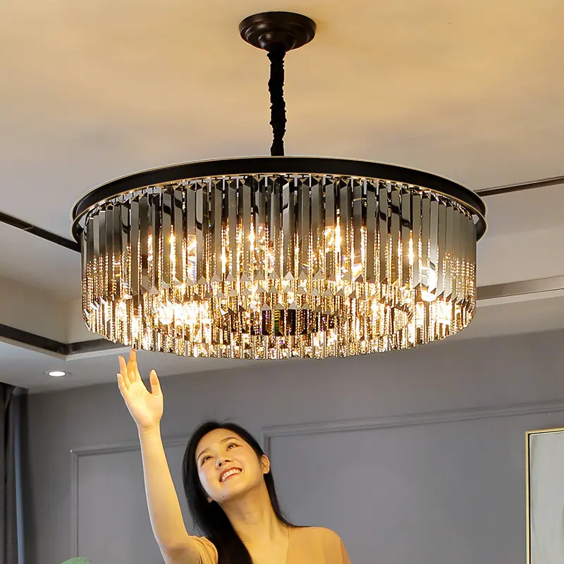 European Crystal Chandelier Modern Luxury Ceiling Lamp Contemporary Style Pendant Light for Home Decoration Restaurant Lantern