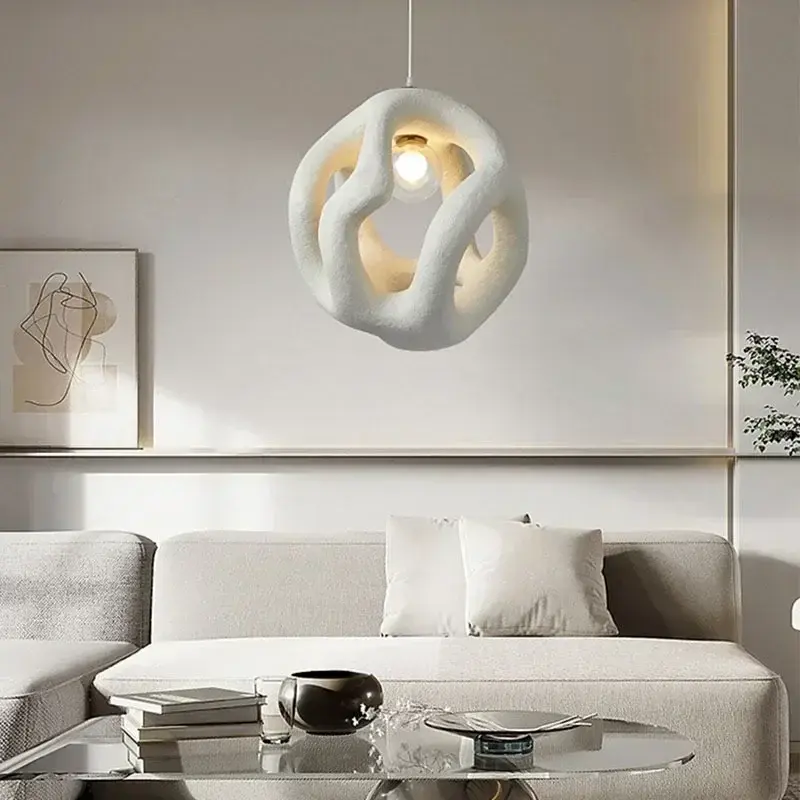 Wabi Sabi Style Pendant Lights Bedroom Dining  Indoor Hanging Lamps Nordic Restaurant Home Decor Chandeliers LED Fixtures