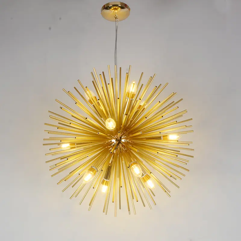 Nordic Modern Creative Personalized Chandelier Golden Simple Restaurant Bedroom Dandelion Ball Lamp