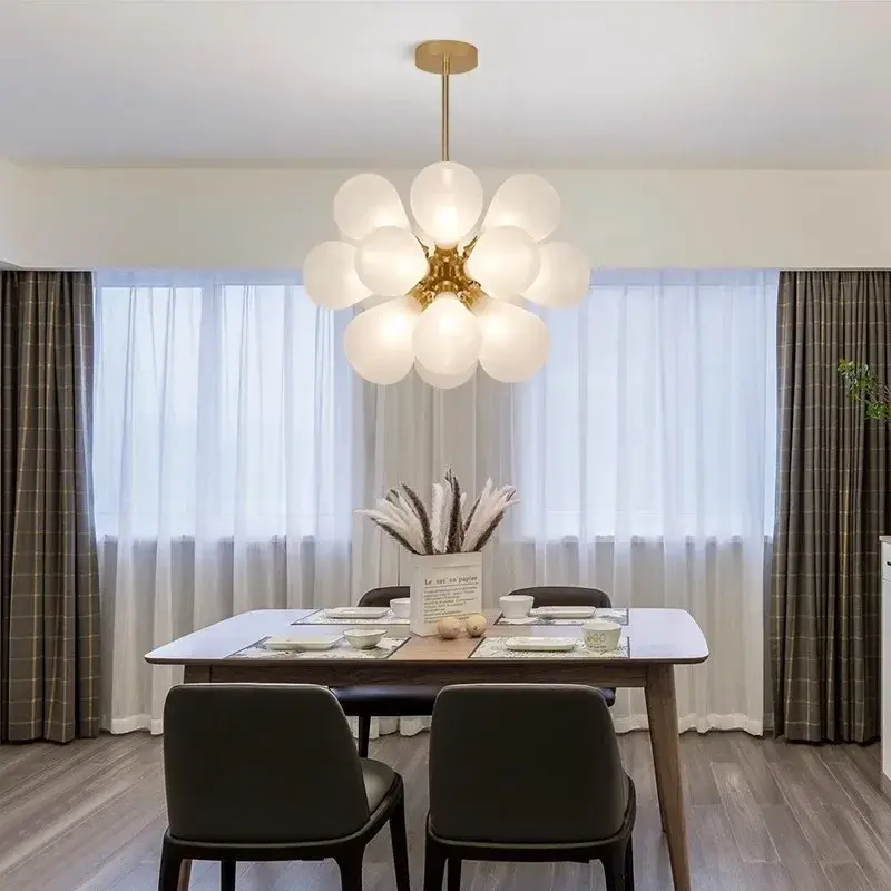 Moonriver Lighting Fashion Glass Bubble Hanging Lamps for Ceiling Modern Room Decor Chandelier Living Room Color Pendant Light
