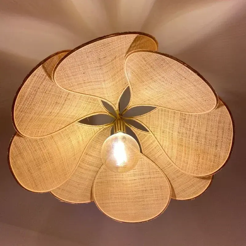 Fabric Art Pendant Light Dining Room Living Room Bedroom Chandelier Dining Table Lamp Cafe Bar Colorful Petal Hanging Lights