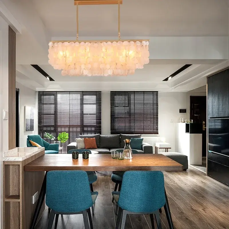 Art Decor Shell Pendant Lights Modern Hotel Restaurant Shop Cozy Chandelier Living Room Bedroom Hanging Lamp for Room Decor