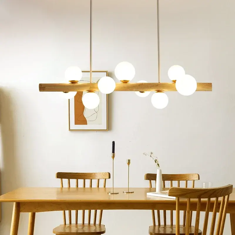 Pendant Lights Wood Lamp Decoration Home Chandelier Minimalist Hanging Lighting LED Fixture Ceiling Lantern Modern Style Lusters