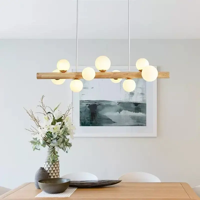 Pendant Lights Wood Lamp Decoration Home Chandelier Minimalist Hanging Lighting LED Fixture Ceiling Lantern Modern Style Lusters