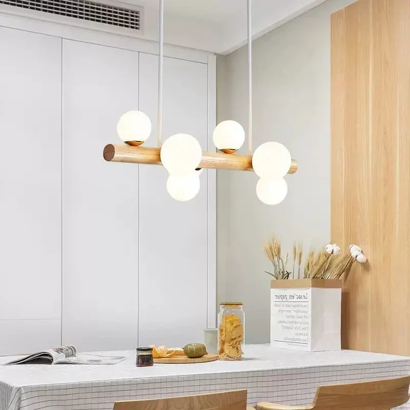Pendant Lights Wood Lamp Decoration Home Chandelier Minimalist Hanging Lighting LED Fixture Ceiling Lantern Modern Style Lusters