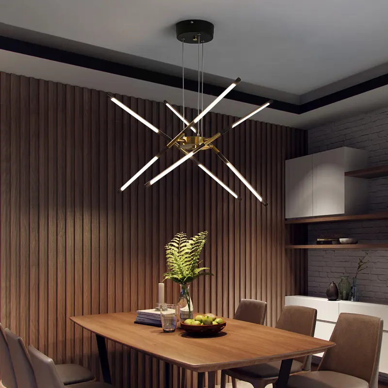 Creative Line Hanging Lamps for Ceiling Modern Simple Living Room Pendant Lights Personalized Fashion Chandelier Loft Room Decor