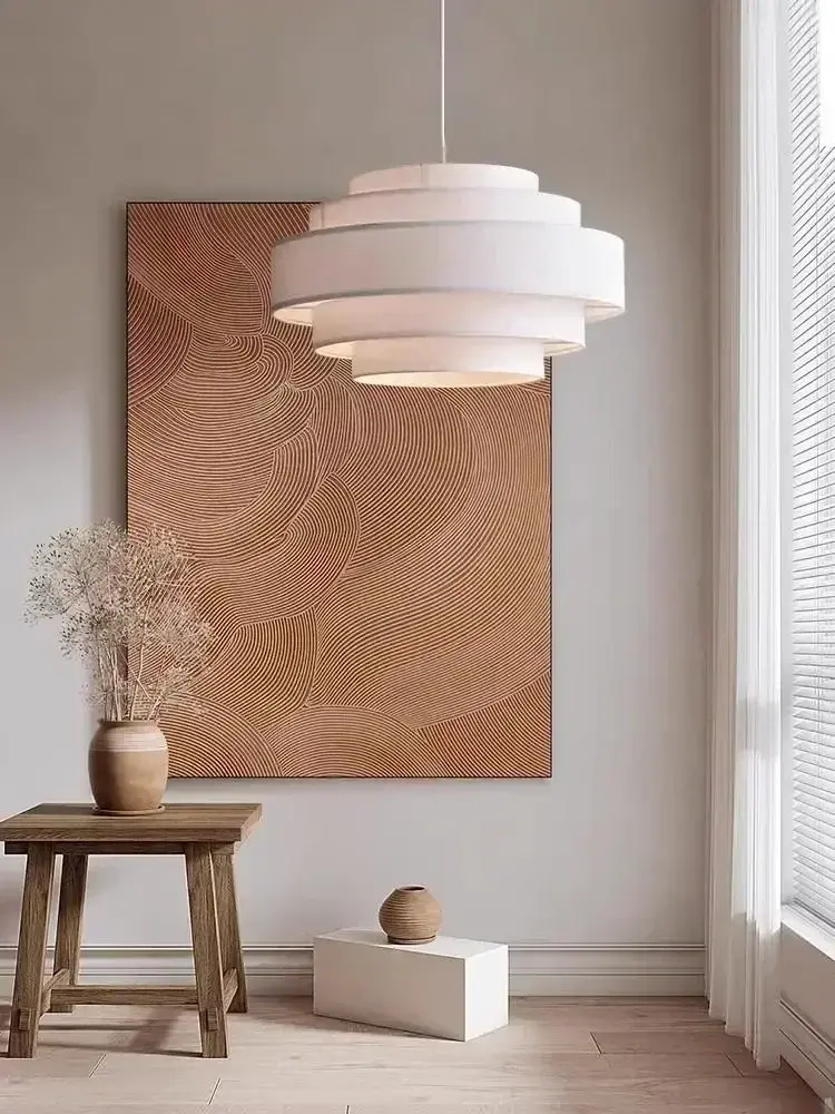 Wabi Sabi Cloth Led Ceiling Chandelier Japan Living Room Ceiling Lamp Restaurant Dining Room Pendant Lights Home Decorations