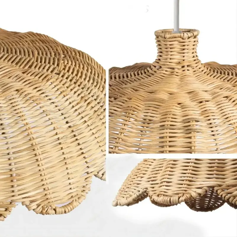 Wabi Sabi Natural Rattan Chandeliers Japan Weave Pendant Lamp for Living Room Hotel Restaurant Shop Retro Mood Lights Lustre