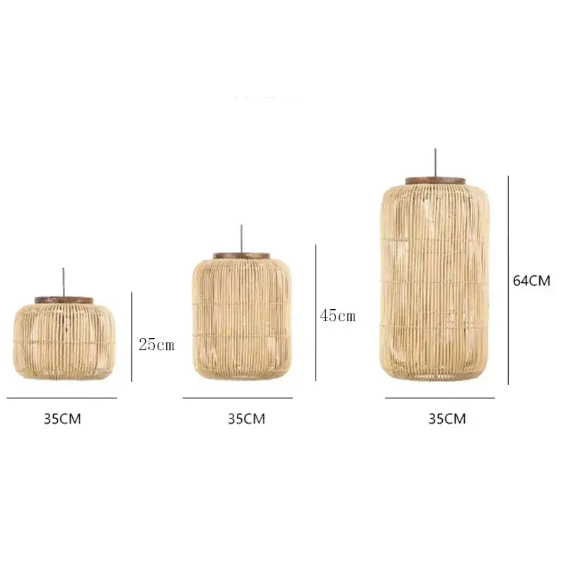 Japan Rattan Weaving Pendant Light Teahouse Restaurant Chandelier Wabi Sabi Living Room Ceiling Light for Home Decoration Lustre