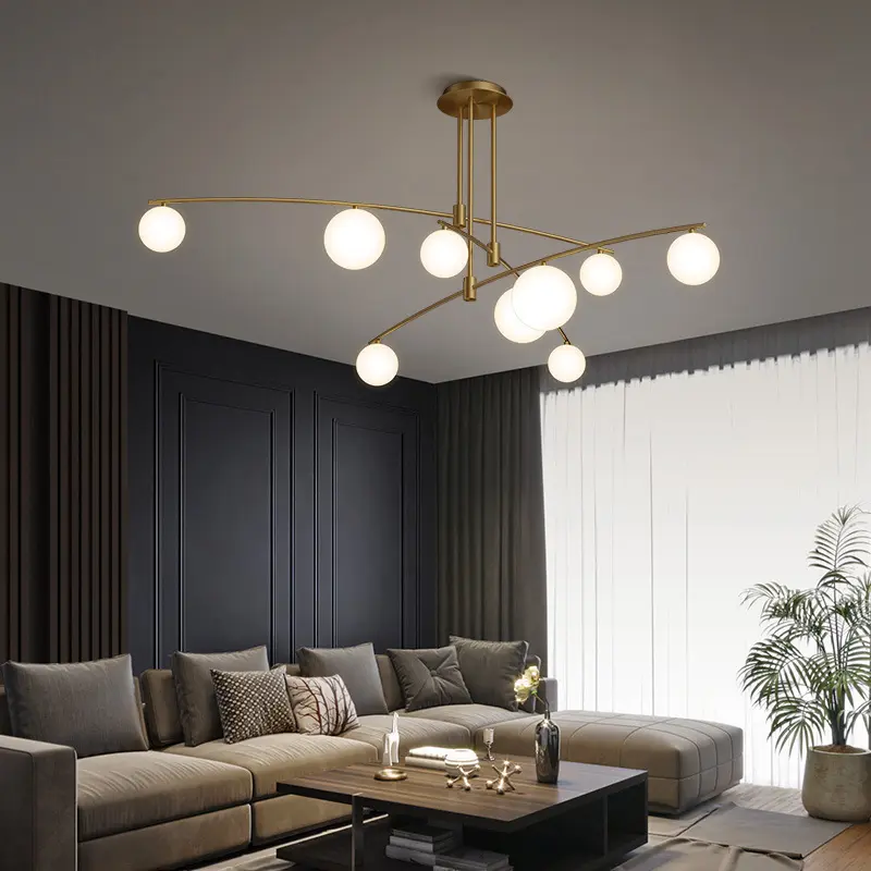 Nordic Living Room Chandelier Household Dining Room Lamp Modern Simple Creative Magic Bean Bedroom Lighting