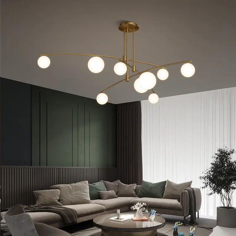 Nordic Living Room Chandelier Household Dining Room Lamp Modern Simple Creative Magic Bean Bedroom Lighting