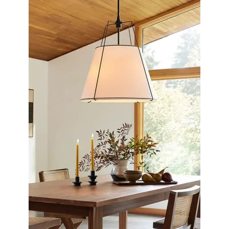 Vintage Cloth Pendant Lights Dining Table Kitchen Island Chandeliers Room Decor American Living Room Bedroom Indoor Lighting