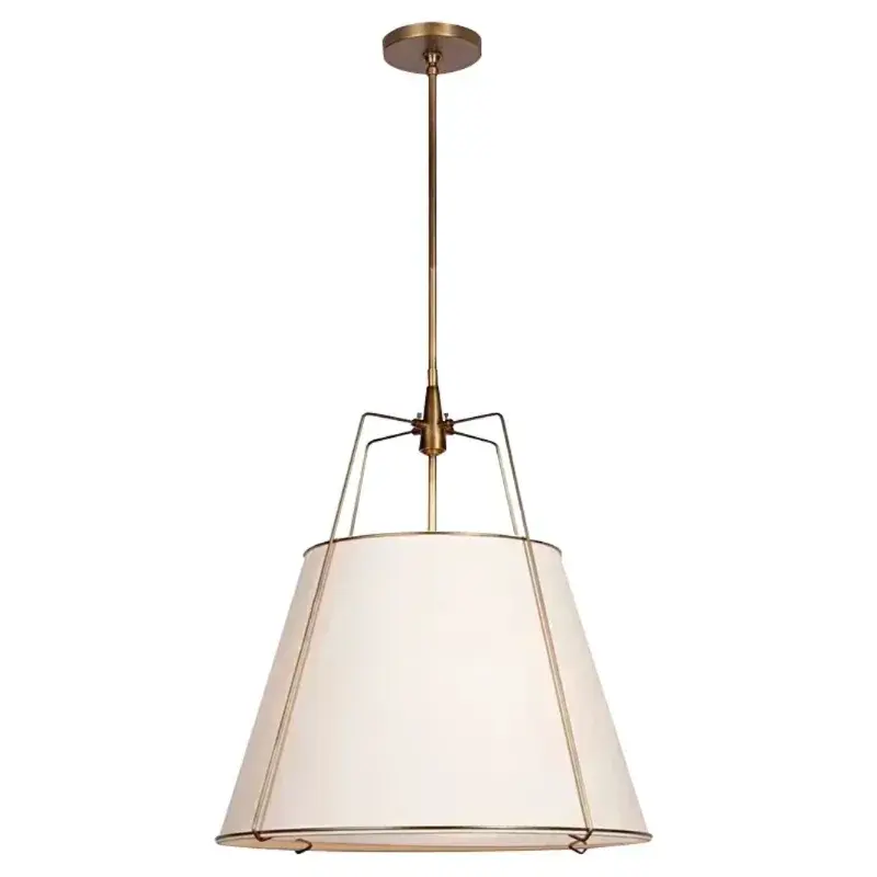 Vintage Cloth Pendant Lights Dining Table Kitchen Island Chandeliers Room Decor American Living Room Bedroom Indoor Lighting