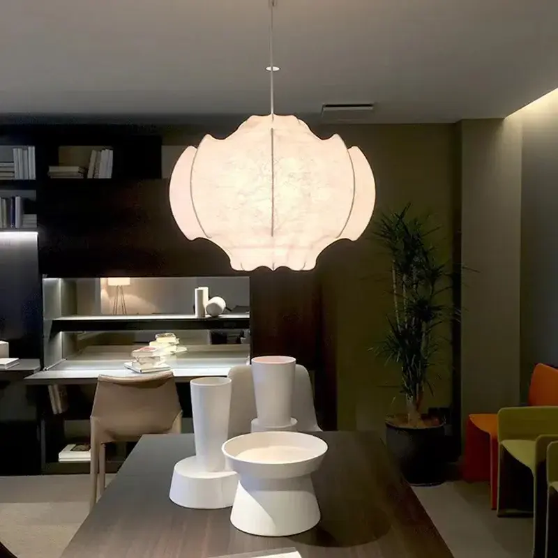 Wabi Sabi Ceiling Lamp Japan Silk Hanging Chandelier Loft Living Room Bedroom Pendant Lights Home Decorations Lustre