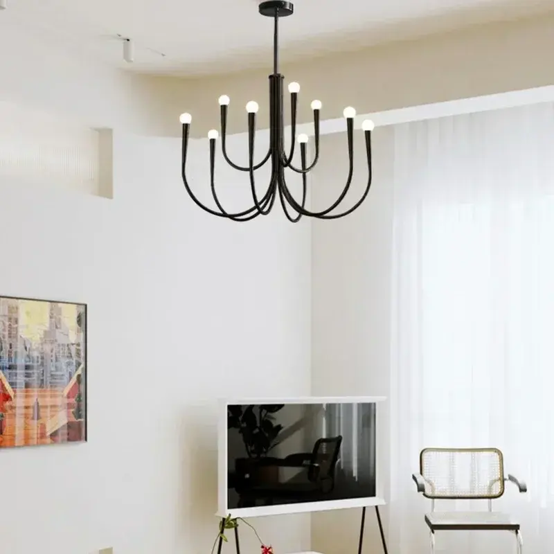 Luxury Candle Pendant Lights Modern Iron Golden Chandeliers Living Room Bedroom Restaurant Hanging Lamps for Luminaires Fixture