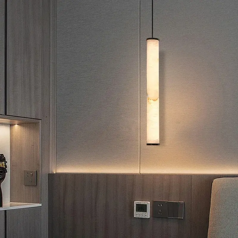 Modern Luxury Bedside Pendant Lights Kitchen Island Dining Table Retro Marble LED Chandeliers Living Room LED Lights for Decor